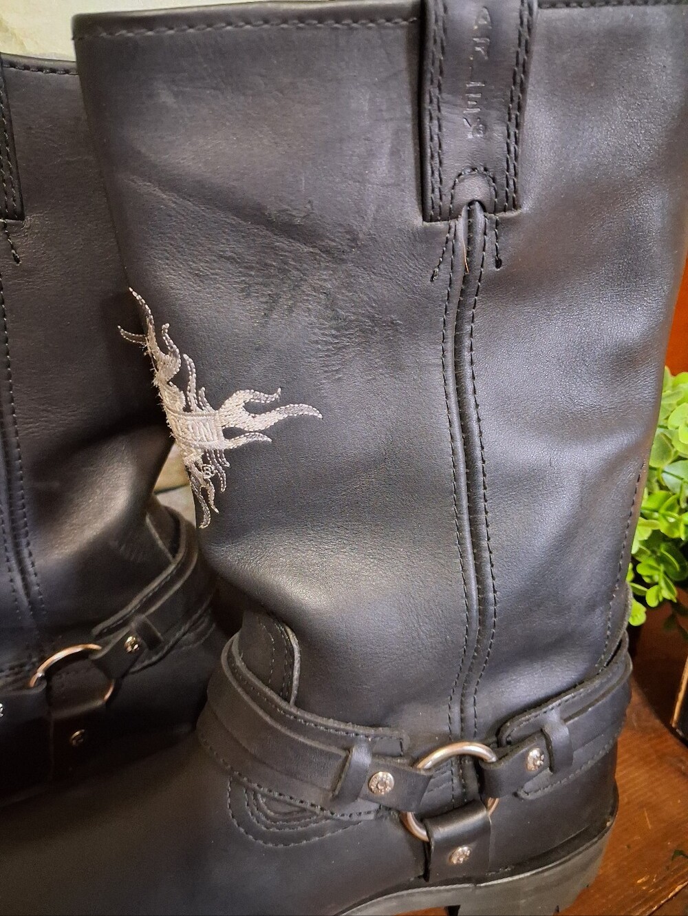 NIB Vintage Harley Davidson Sentry Flame Leather Harness Boots Size Mens 12 - Picture 4 of 10